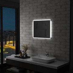 Sieninis vonios kambario veidrodis su LED ir jutikliu, 60x50cm, kaina ir informacija | Veidrodžiai | pigu.lt