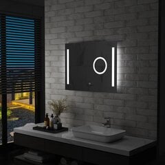 Настенное зеркало в ванную со светодиодной подсветкой, 80х60см цена и информация | Зеркала | pigu.lt