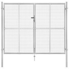 Sodo vartai, sidabrinės sp., 306x250cm, galvanizuotas plienas kaina ir informacija | Tvoros ir jų priedai | pigu.lt