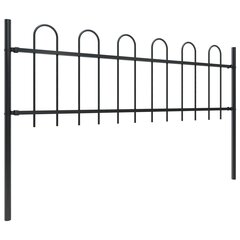 Sodo tvora su apvaliais viršugaliais, 1,7x0,6 m, plienas, juoda kaina ir informacija | Tvoros ir jų priedai | pigu.lt