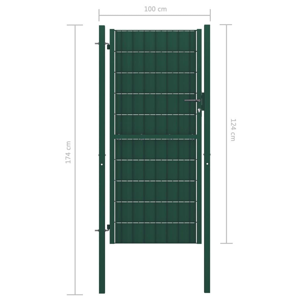 Vartai, žalios spalvos, PVC ir plienas, 100x124cm kaina ir informacija | Tvoros ir jų priedai | pigu.lt