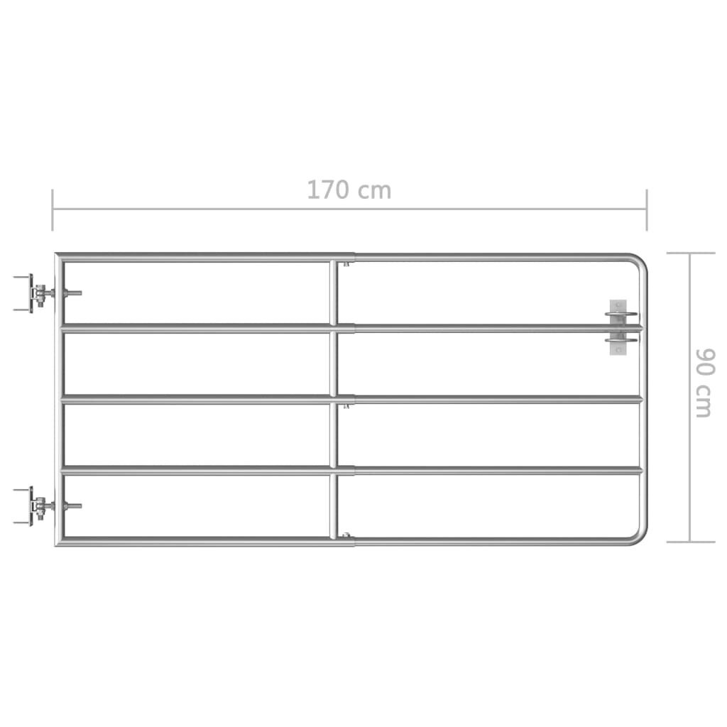 Lauko vartai, 5 skersiniai, (95-170)x90cm, sidabrinės spalvos цена и информация | Tvoros ir jų priedai | pigu.lt