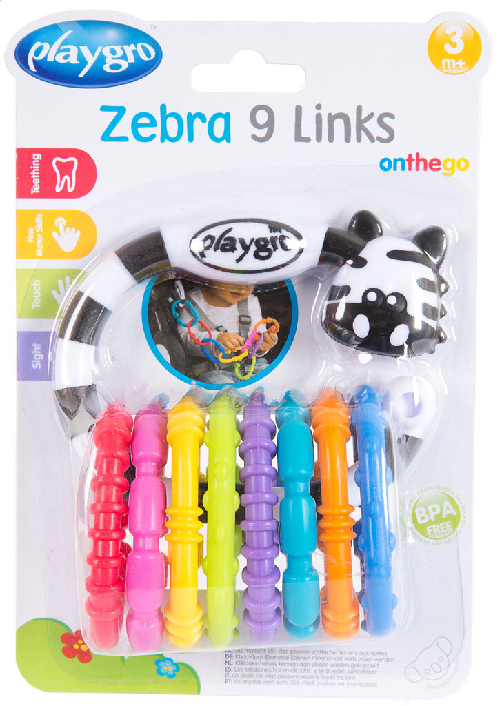 Pakabinamas žaislas Playgro Zebra, 0184558 kaina ir informacija | Žaislai kūdikiams | pigu.lt