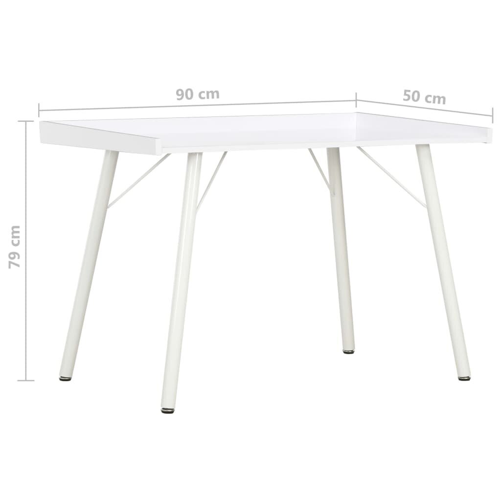 Rašomasis stalas, 90x50x79cm, baltas kaina ir informacija | Kompiuteriniai, rašomieji stalai | pigu.lt