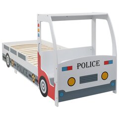 Vaikiška lova policijos automobilis VidaXL, 90x200 cm, balta цена и информация | Детские кровати | pigu.lt