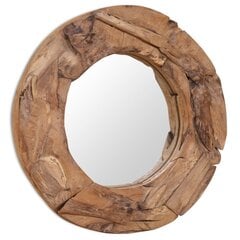Dekoratyvinis veidrodis iš tikmedžio, rudas цена и информация | Зеркала | pigu.lt