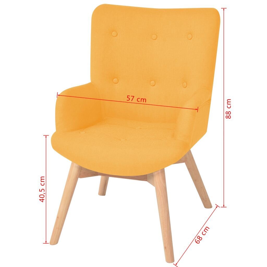 Krėslas su pakoja, geltonas kaina ir informacija | Svetainės foteliai | pigu.lt