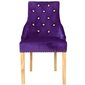 Valgomojo kėdės, 2 vnt, violetinės, ąžuolo mediena ir aksomas kaina ir informacija | Virtuvės ir valgomojo kėdės | pigu.lt