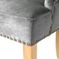 Valgomojo kėdės, 2vnt., sidabrinės, ąžuolo mediena ir aksomas kaina ir informacija | Virtuvės ir valgomojo kėdės | pigu.lt