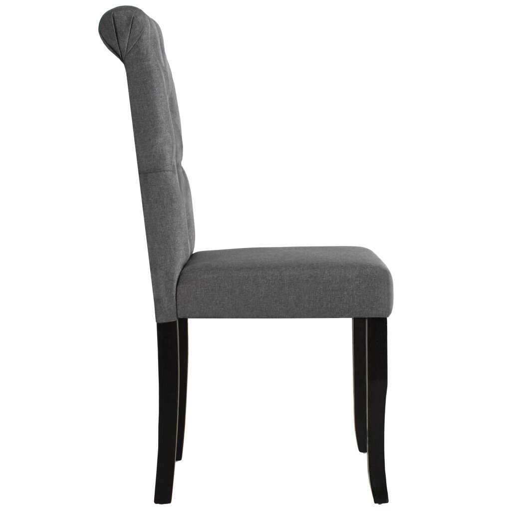 Valgomojo kėdės 4 vnt., tamsiai pilkos, audinys цена и информация | Virtuvės ir valgomojo kėdės | pigu.lt