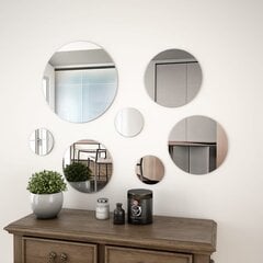 Комплект настенных зеркал, 7 шт., круглой формы, стекло. цена и информация | Зеркала | pigu.lt