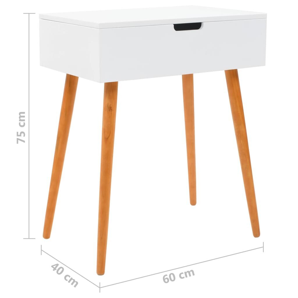 Kosmetinis staliukas su veidrodžiu 60x40x75 cm baltas kaina ir informacija | Kosmetiniai staliukai | pigu.lt