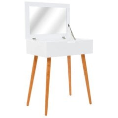 Kosmetinis staliukas su veidrodžiu 60x40x75 cm baltas цена и информация | Туалетные столики | pigu.lt