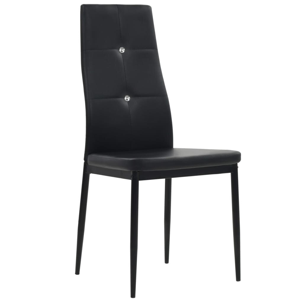 Valgomojo kėdės, 2 vnt., juodos spalvos, dirbtinė oda kaina ir informacija | Virtuvės ir valgomojo kėdės | pigu.lt