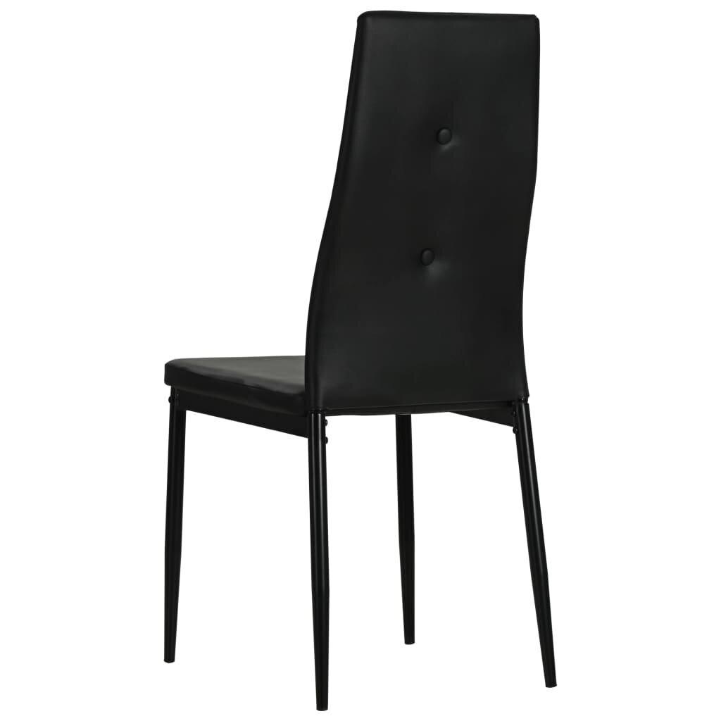 Valgomojo kėdės, 2 vnt., juodos spalvos, dirbtinė oda цена и информация | Virtuvės ir valgomojo kėdės | pigu.lt