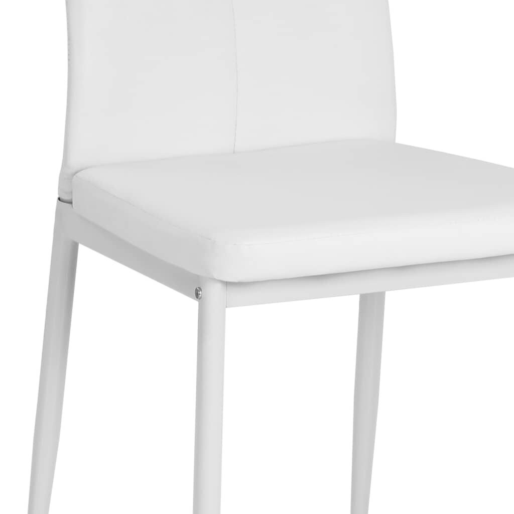 Valgomojo kėdės, 2 vnt., baltos spalvos, dirbtinė oda kaina ir informacija | Virtuvės ir valgomojo kėdės | pigu.lt