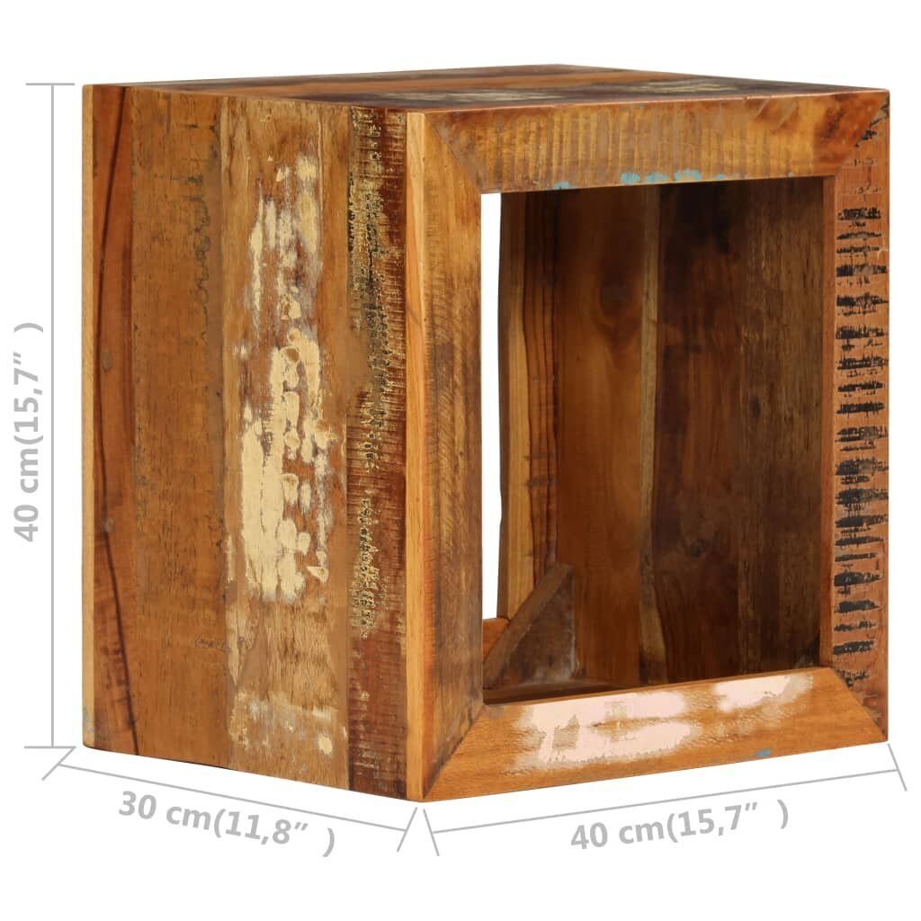 Taburetė, 40x30x40cm, perdirbtos medienos masyvas kaina ir informacija | Kavos staliukai | pigu.lt