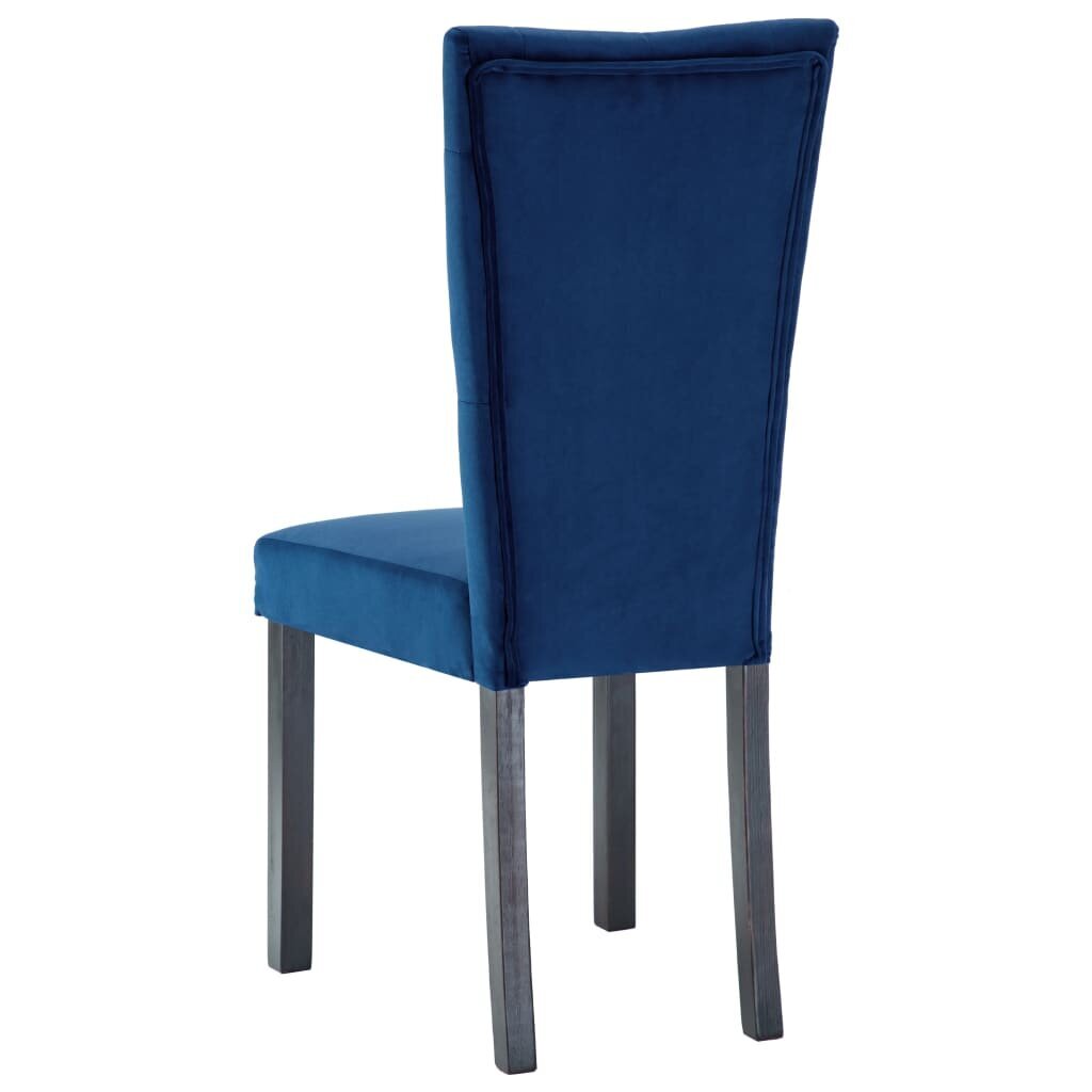 Valgomojo kėdės, 2 vnt., tamsiai mėlynos, aksomas kaina ir informacija | Virtuvės ir valgomojo kėdės | pigu.lt