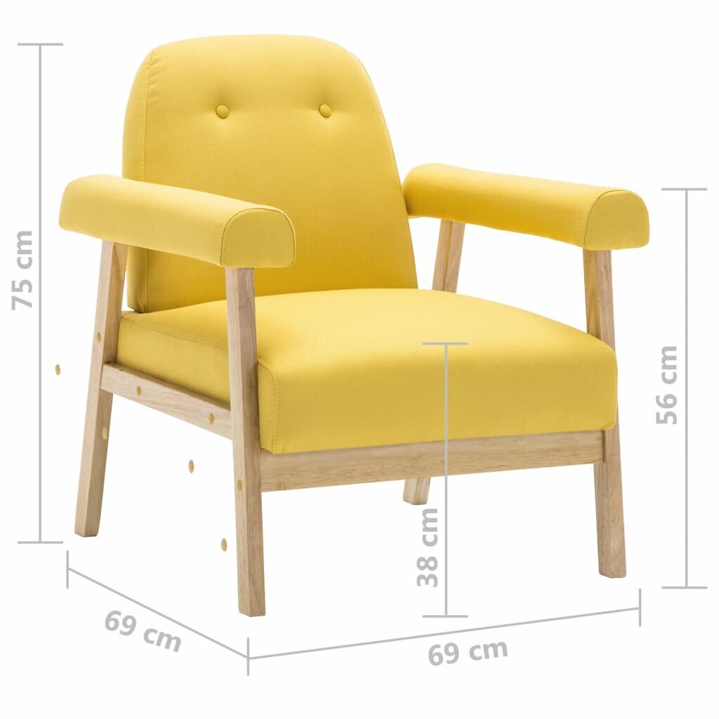 Krėslas, geltonas kaina ir informacija | Svetainės foteliai | pigu.lt