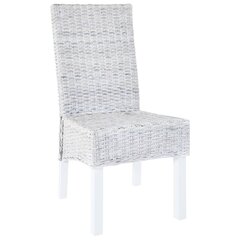 Valgomojo kėdės, 2vnt., pilkos, Kubu ratanas ir mango mediena kaina ir informacija | Virtuvės ir valgomojo kėdės | pigu.lt