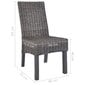 Valgomojo kėdės, 2 vnt., rudos, Kubu ratanas ir mango mediena kaina ir informacija | Virtuvės ir valgomojo kėdės | pigu.lt