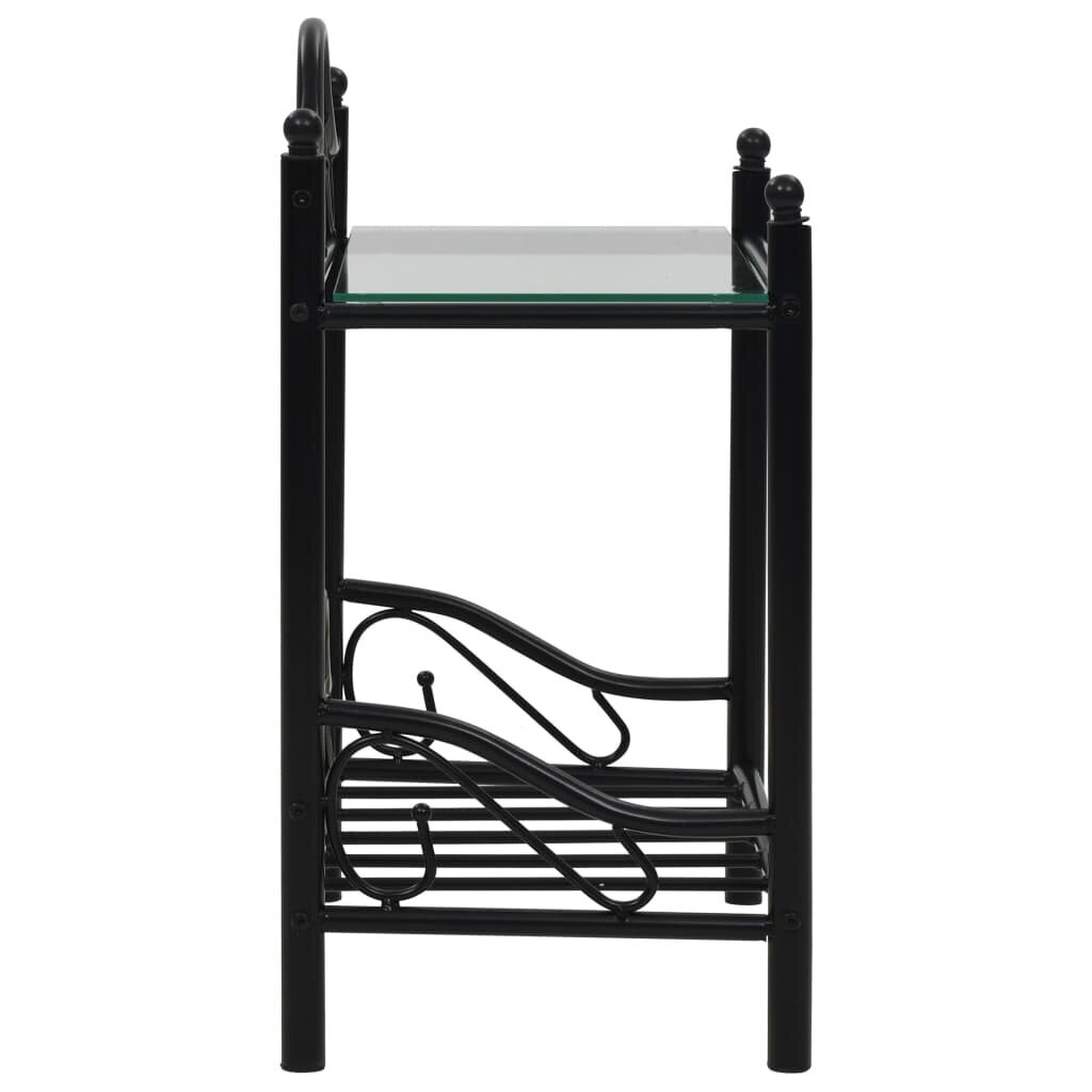 Naktinis staliukas 45x31x60 cm juodas kaina ir informacija | Spintelės prie lovos | pigu.lt