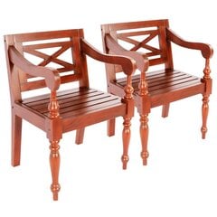 vidaXL Batavia стулья, 2 шт., темно-коричневые, массив красного дерева цена и информация | Стулья для кухни и столовой | pigu.lt