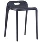 Viena ant kitos sudedamos taburetės, 4 vnt., juodos, plastikas kaina ir informacija | Virtuvės ir valgomojo kėdės | pigu.lt