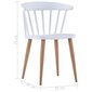 Valgomojo kėdės, 2 vnt., baltos spalvos, plastikas цена и информация | Virtuvės ir valgomojo kėdės | pigu.lt