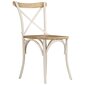 Kėdės, 2vnt., baltos, 51x52x84cm, mango masyvas, kryžminis diz. kaina ir informacija | Virtuvės ir valgomojo kėdės | pigu.lt