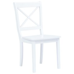 Обеденные стулья, 4 шт., белые цена и информация | Стулья для кухни и столовой | pigu.lt