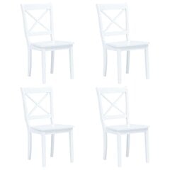 Обеденные стулья, 4 шт., белые цена и информация | Стулья для кухни и столовой | pigu.lt