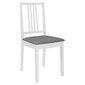 Valgomojo kėdės su pagalv., 4 vnt., balt. sp., medienos masyvas цена и информация | Virtuvės ir valgomojo kėdės | pigu.lt