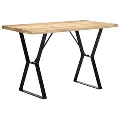 Обеденный стол, 120x60x76 см, массив дерева манго цена и информация | Кухонные и обеденные столы | pigu.lt