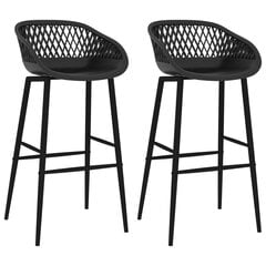 Барные стулья, 2 шт., черный цена и информация | Стулья для кухни и столовой | pigu.lt