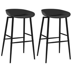 Baro kėdės, 2 vnt, juodos kaina ir informacija | Virtuvės ir valgomojo kėdės | pigu.lt