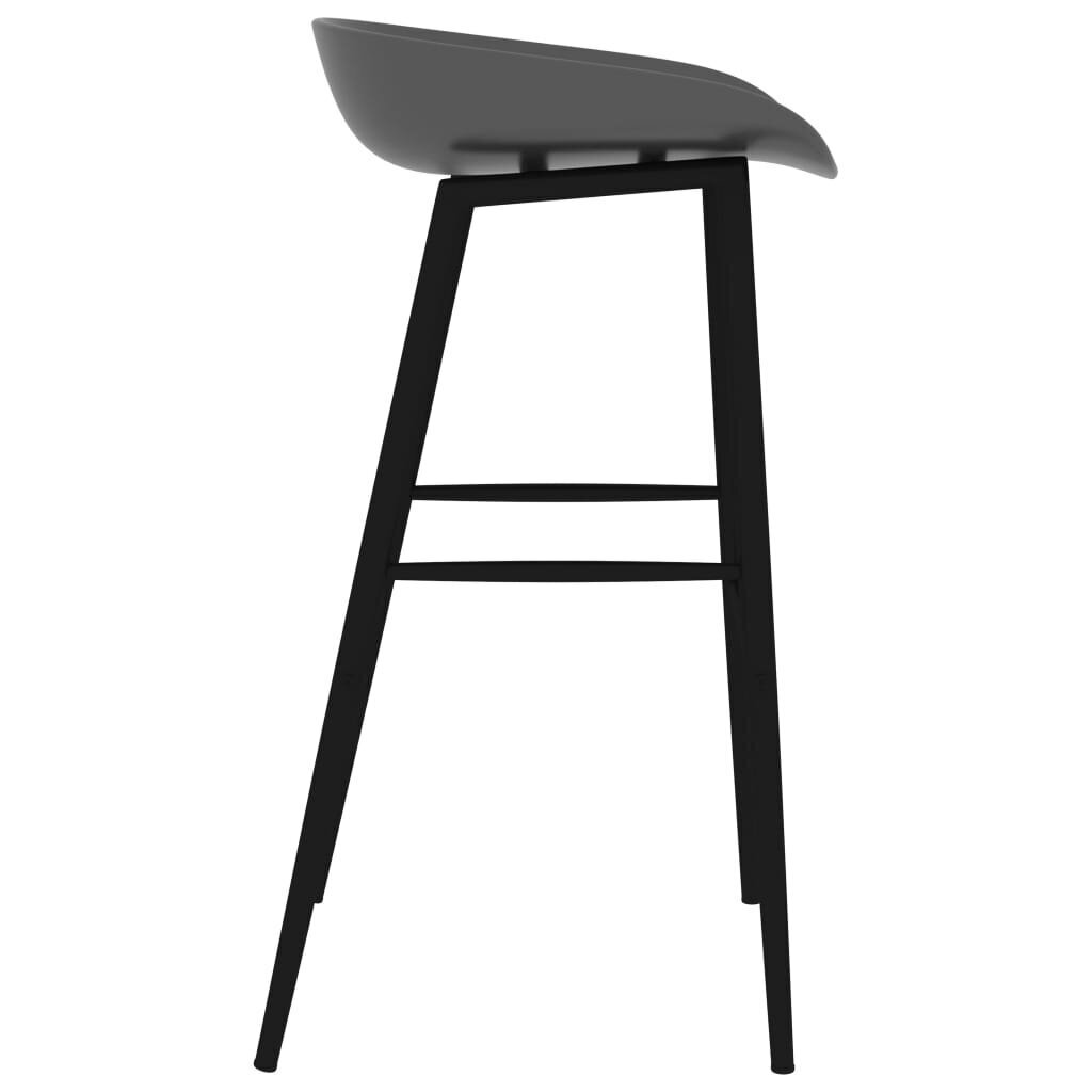 vidaXL Baro kėdės, 2vnt., pilkos spalvos kaina ir informacija | Virtuvės ir valgomojo kėdės | pigu.lt