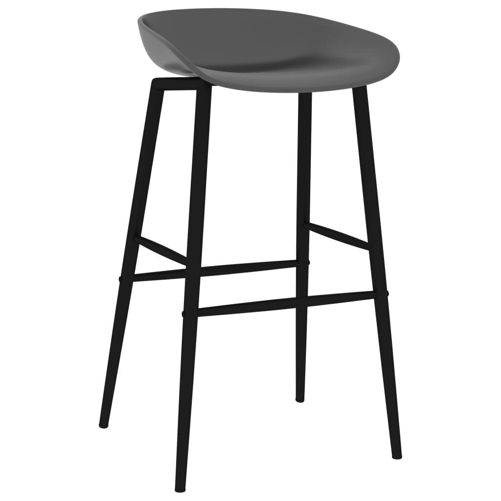 vidaXL Baro kėdės, 2vnt., pilkos spalvos kaina ir informacija | Virtuvės ir valgomojo kėdės | pigu.lt