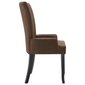 Valgomojo kėdė su porankiais, rudos sp., audinys kaina ir informacija | Virtuvės ir valgomojo kėdės | pigu.lt