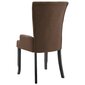 Valgomojo kėdė su porankiais, rudos sp., audinys kaina ir informacija | Virtuvės ir valgomojo kėdės | pigu.lt