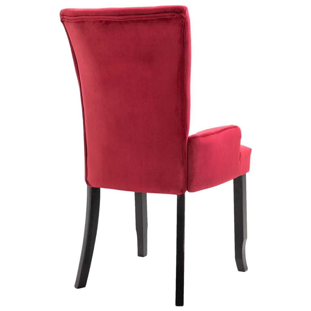 Valgomojo kėdė su porankiais, raudona, aksomas kaina ir informacija | Virtuvės ir valgomojo kėdės | pigu.lt