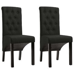 Valgomojo kėdės, 2 vnt., juodos, audinys kaina ir informacija | Virtuvės ir valgomojo kėdės | pigu.lt
