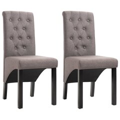 Valgomojo kėdės, 2 vnt., pilkos spalvos, audinys kaina ir informacija | Virtuvės ir valgomojo kėdės | pigu.lt