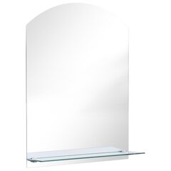 Sieninis veidrodis su lentyna, 50x70cm, grūdintas stiklas, kaina ir informacija | Veidrodžiai | pigu.lt
