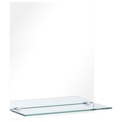 Настенное зеркало с полкой, 20x40см, закаленное стекло цена и информация | Зеркала | pigu.lt