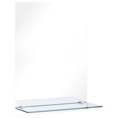 Настенное зеркало с полкой, 40x60см, закаленное стекло цена и информация | Зеркала | pigu.lt