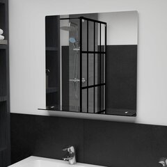 Настенное зеркало с полкой, 60x60см, закаленное стекло цена и информация | Зеркала | pigu.lt