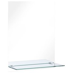 Sieninis veidrodis su lentyna, 50x70cm, grūdintas stiklas kaina ir informacija | Veidrodžiai | pigu.lt