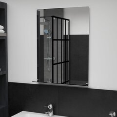 Sieninis veidrodis su lentyna, 50x70cm, grūdintas stiklas kaina ir informacija | Veidrodžiai | pigu.lt
