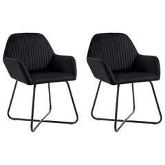 Valgomojo kėdės, 2 vnt., juodos spalvos, aksomas kaina ir informacija | Virtuvės ir valgomojo kėdės | pigu.lt